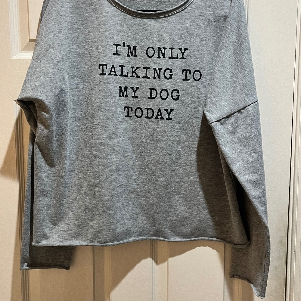 Cursed Grey Inscribed Dog Talking Shirt - Picture 2 of 5